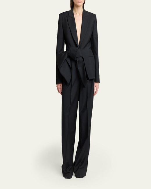 Givenchy Black Wool-Mohair Bow Jacket