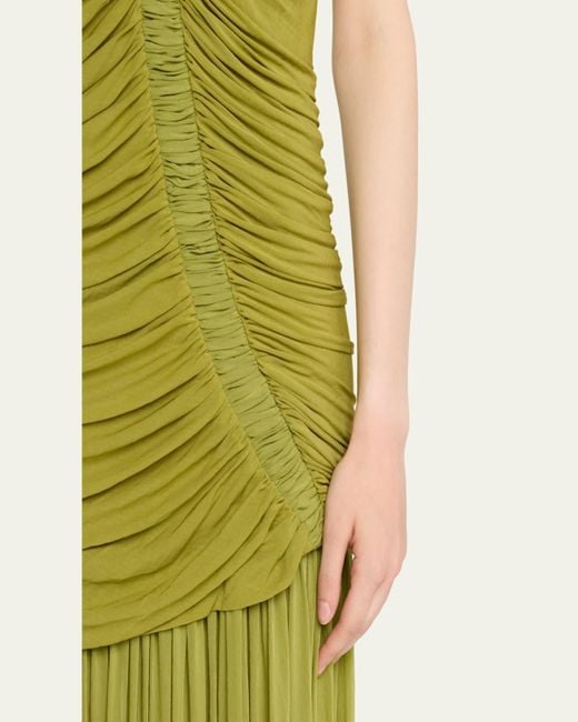 Christopher Esber Blue Orion Ruched Gown