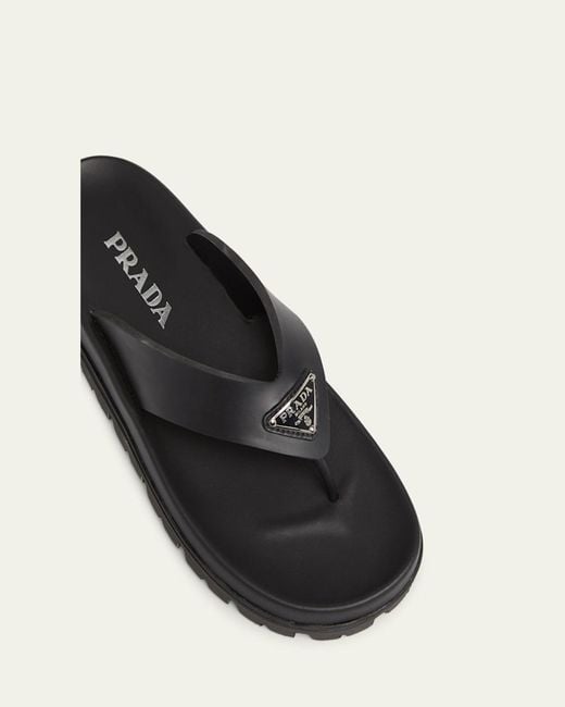 Prada Natural Rubber Thong Slide Sandals