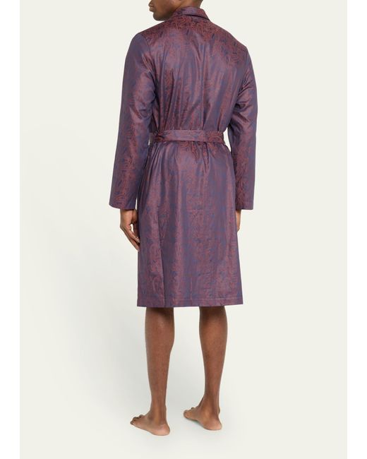 Hanro Purple Selection Printed Cotton Robe for men