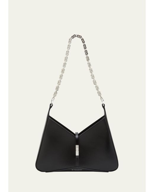 Givenchy White Small Cutout Zip Shoulder Bag In Leather