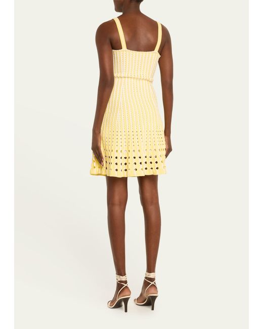 Jonathan Simkhai Yellow Franklin Crochet Fit & Flare Mini Dress