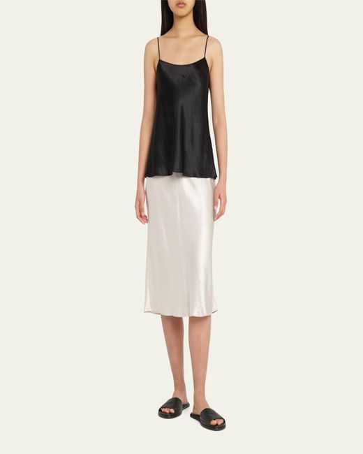 Vince White Satin Slip Midi Skirt