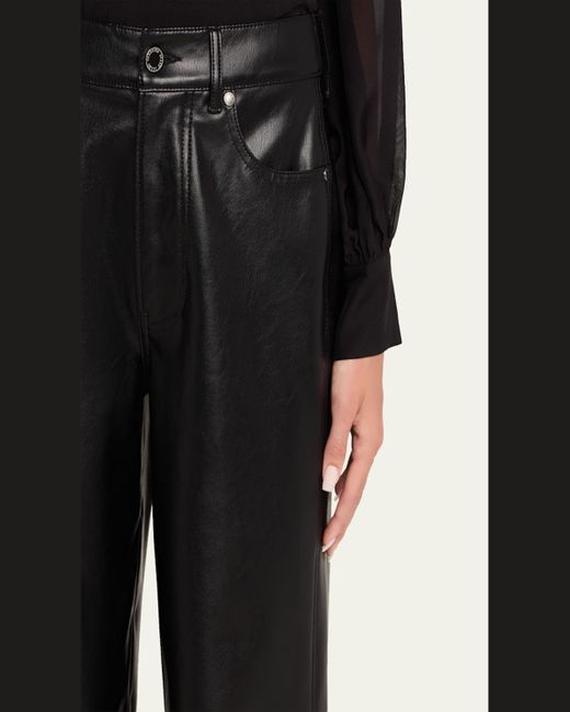 Veronica Beard Black Kasey Mid-Rise Wide-Leg Pants