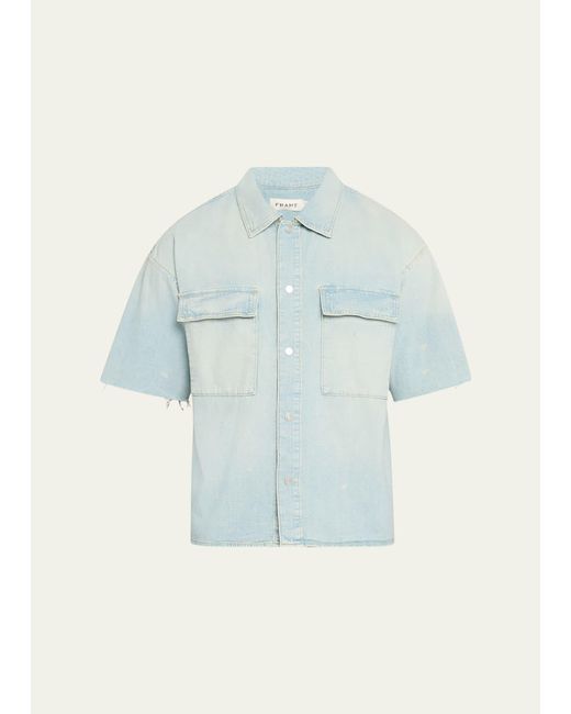FRAME Blue Relaxed Denim Button-down Shirt for men