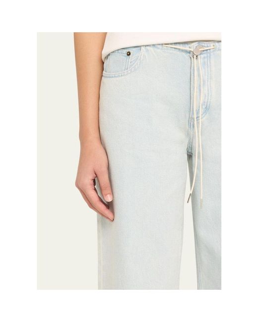 Still Here White Cool Relaxed Drawstring Jeans