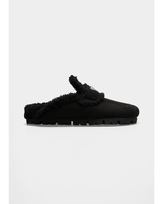 prada shearling mules