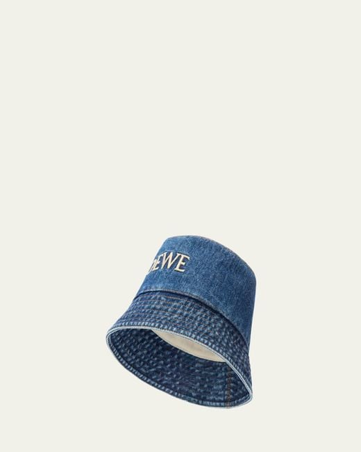 Loewe Blue Logo Denim Bucket Hat