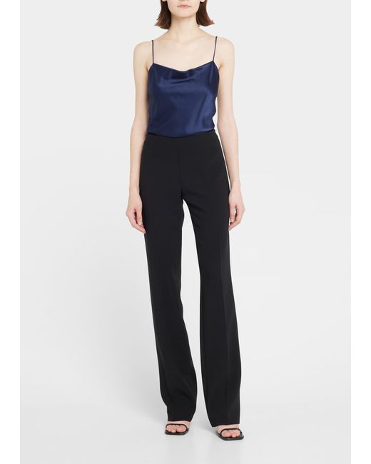 Alice + Olivia Harmon Satin Bodysuit in Black | Lyst