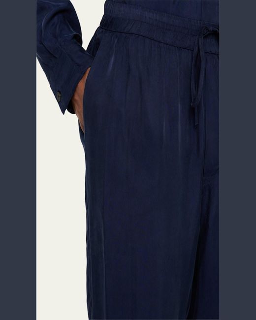Rohe Blue Fluid Drawstring Trousers for men