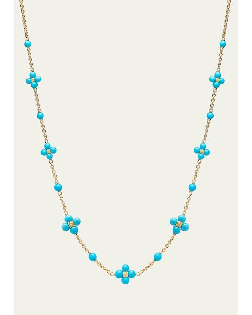 Paul Morelli Blue 18k Yellow Gold Turquoise Sequence Necklace