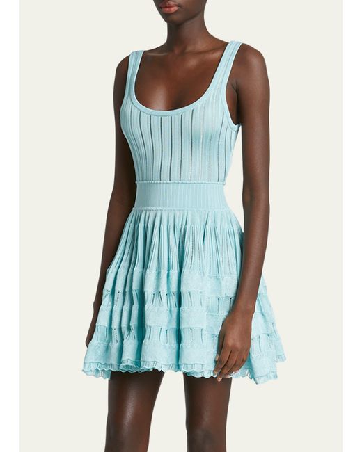 Alaïa Blue Crinoline Mini Dress