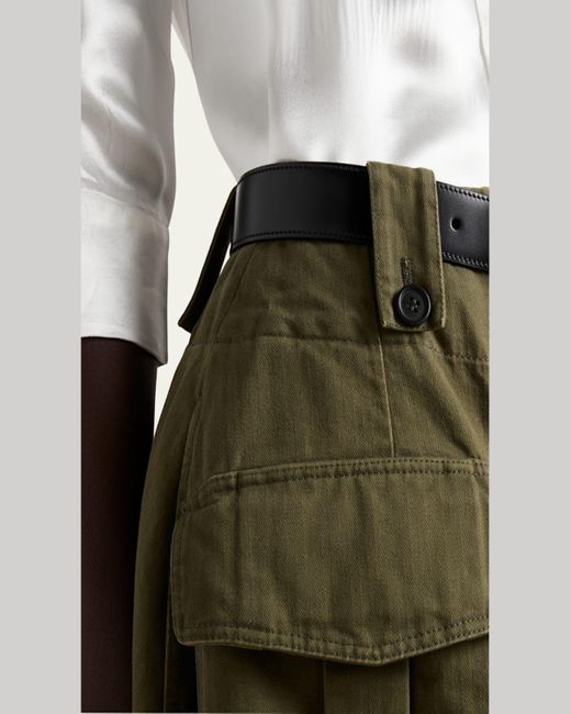 Prada Full Cargo Skirt in Green | Lyst