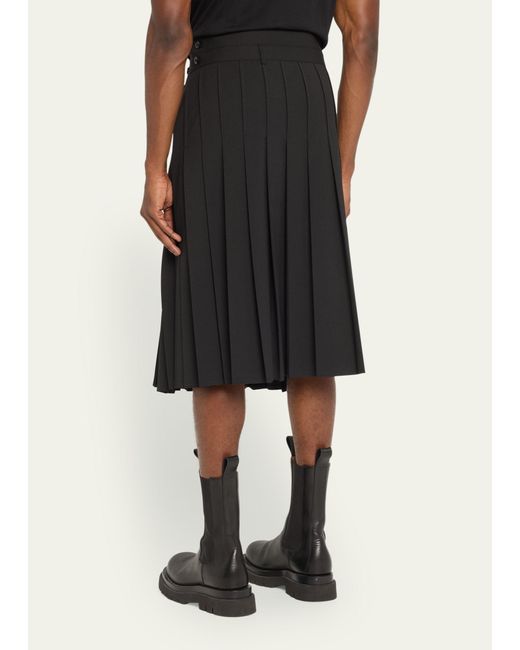 Peter Do Black Pleated Wool-blend Skirt for men