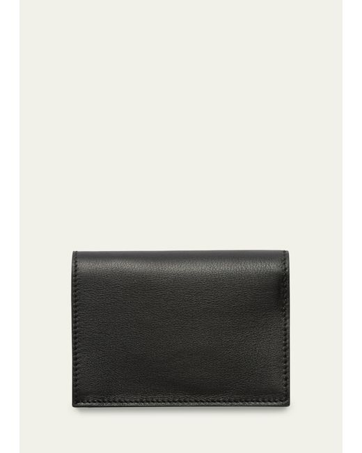 Prada Black Calf Leather Compact Wallet