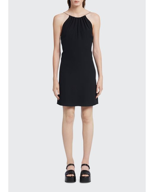 Prada Openback Chain Strap Mini Dress in Black Lyst