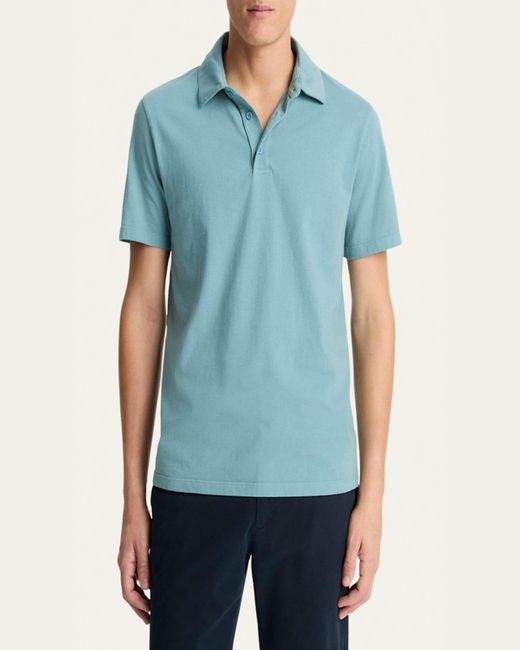 Vince Blue Garment-Dyed Polo Shirt for men