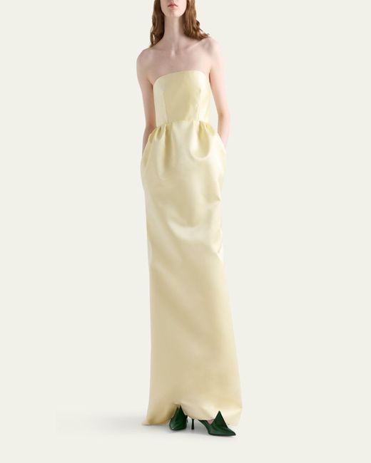 Prada Natural Long Double Satin Dress