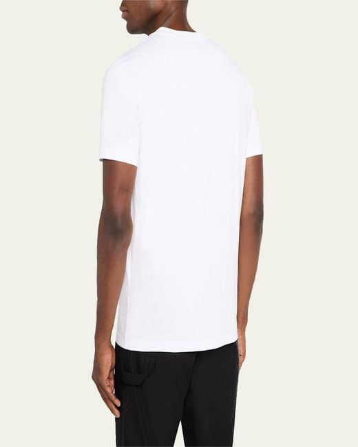 Moncler White Logo Script Crewneck T-Shirt for men