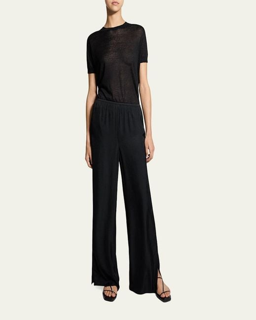 Theory Black Slit Pull-On Pants