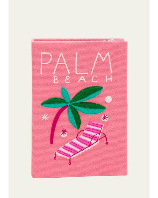Olympia Le-Tan Pink Palm Beach Book Clutch Bag