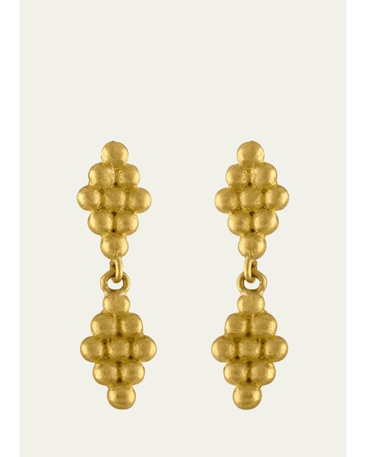 Prounis Jewelry Metallic Duo Nona Small Drop Earrings 22k Gold