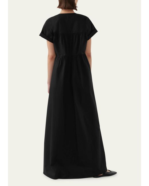 Bird & Knoll Black Palma Short-sleeve Maxi Dress