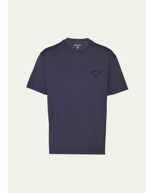 Prada Blue Jersey Conceptual Logo T-shirt for men