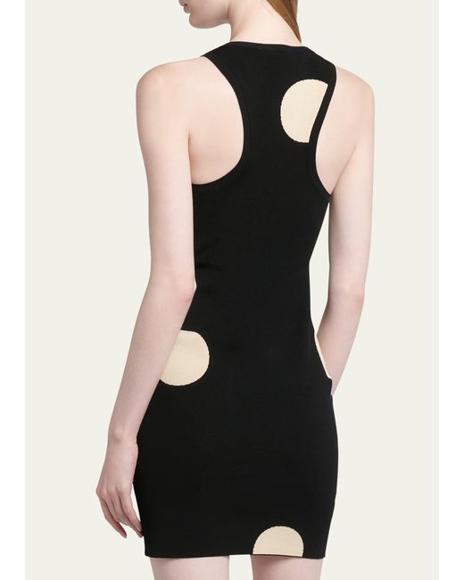 Stella McCartney Black Polka Dot Knit Body-con Mini Dress