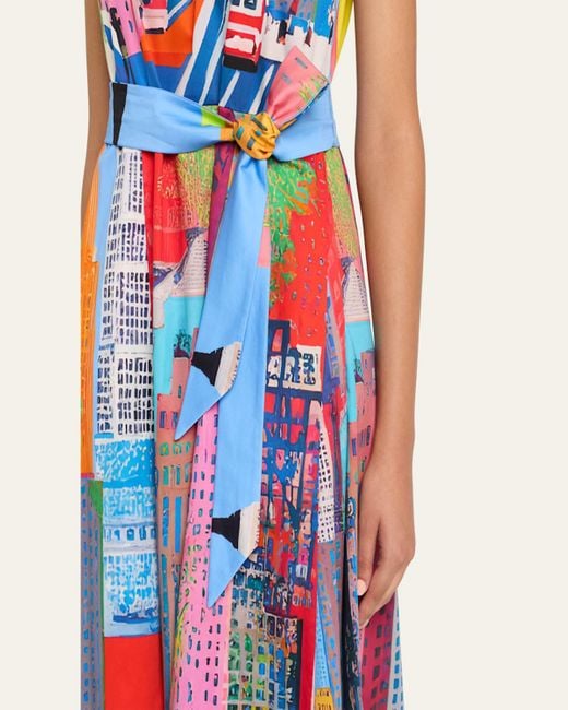 Libertine White Nyc Lady Printed Sleeveless Midi Dress