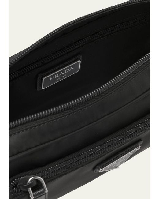 Prada White Re-nylon And Saffiano Leather Belt Bag for men