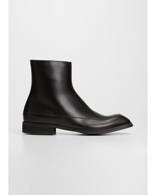 The Row Leather Zip Garden Boots in Black for Men | Lyst