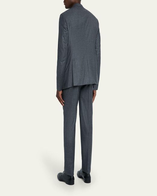 Giorgio Armani Blue Wool Micro-Houndstooth Two-Piece Suit for men