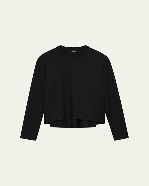 Theory Black A-Line Crewneck Pullover