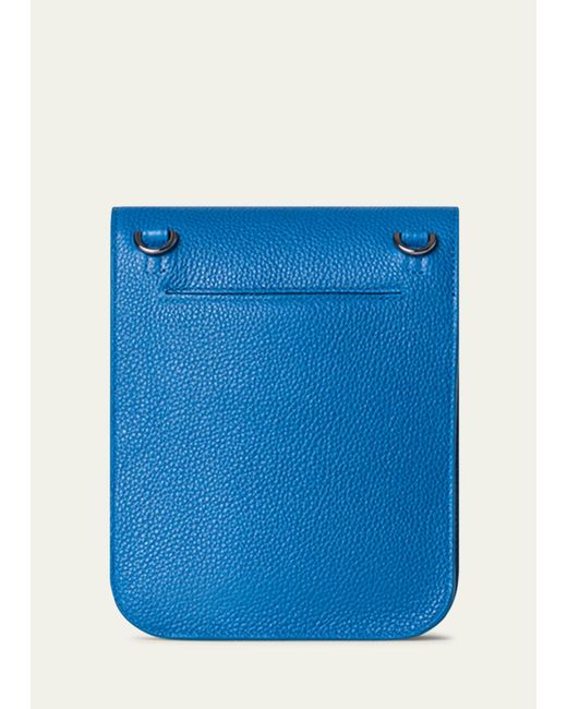Akris Blue Anouk Mini Flap Leather Messenger Bag