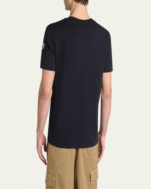 Moncler Blue Monogram Applique Crewneck T-Shirt for men