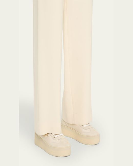 Prada Natural Downtown Nylon Suede Low-Top Sneakers