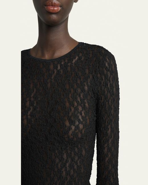 Isabel Marant Black Gaelle Floral Stretch Lace Top