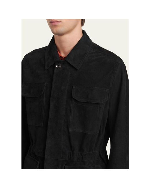 Brioni Black Suede Field Jacket for men