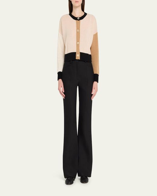 Marni Blue Colorblock Cashmere Crewneck Cardigan