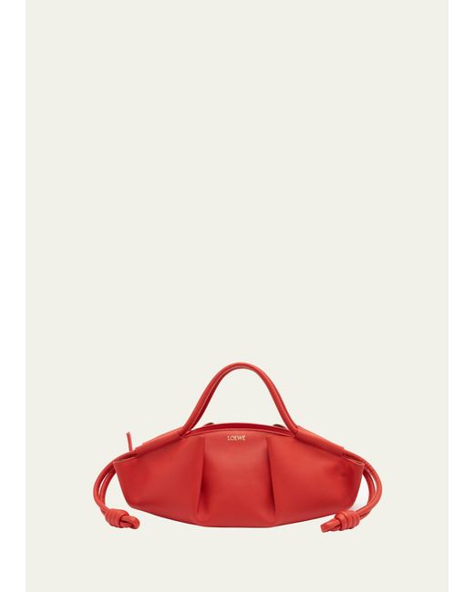Loewe Red Paseo Small Leather Top-handle Bag