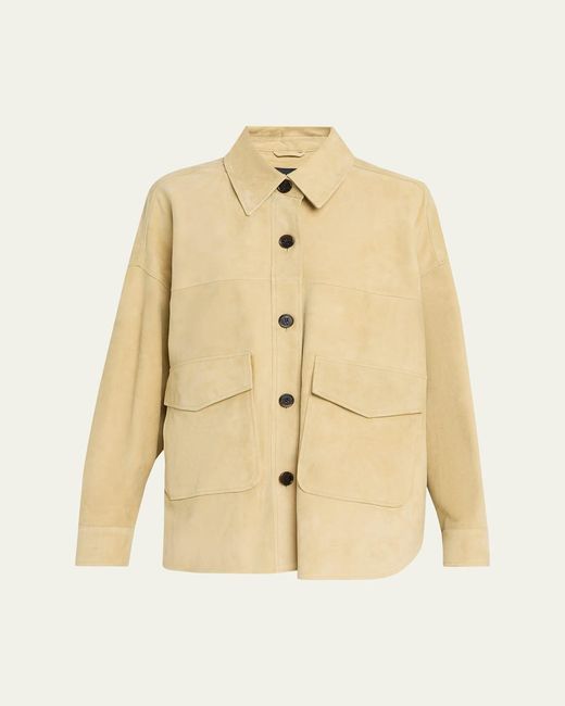 Arma Natural Kaylee Button-Down Lambskin Suede Jacket