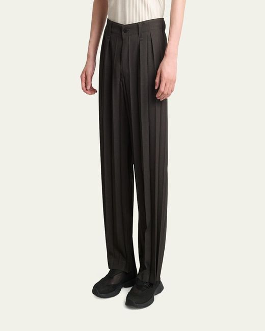 Homme Plissé Issey Miyake Black Edge Ensemble Pleated Pants for men