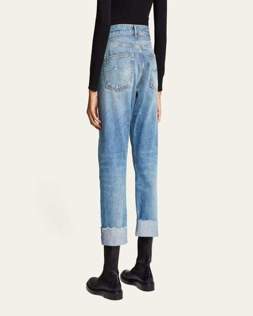 R13 Blue Crossover Cuffed Jeans