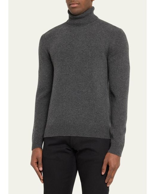 Ralph Lauren Purple Label Black Cashmere Turtleneck Sweater for men