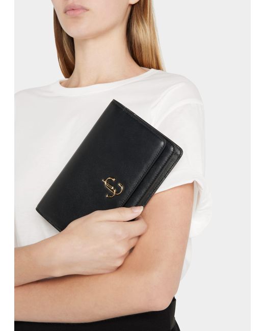 Jimmy Choo Palace Jc Flap Leather Crossbody Bag in Black | Lyst