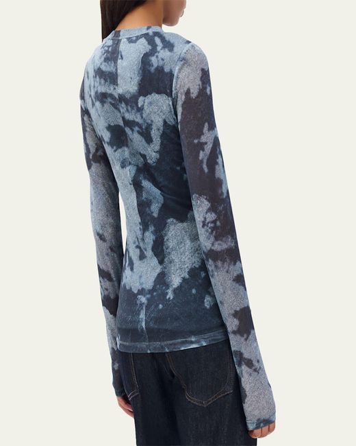 Rag & Bone Blue Yana Printed Mesh Top