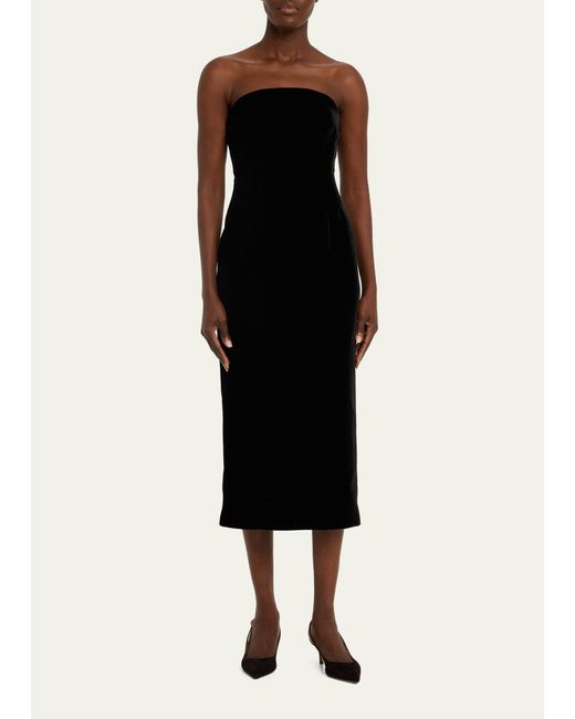 Wardrobe NYC Black Velvet Corset Midi Dress