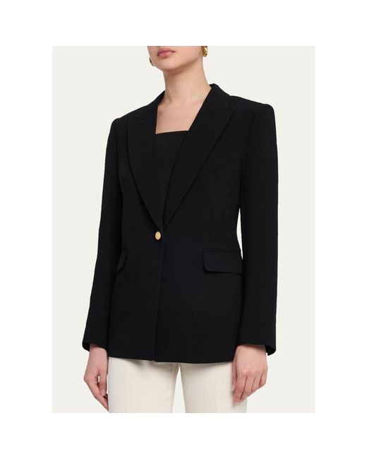 Kobi Halperin Black Rue Single-Button Crepe Jacket