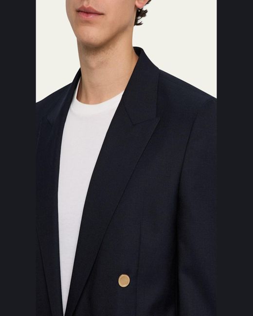 FRAME Blue Double-Breasted Wool Blazer Jacket for men
